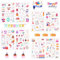 Dewocke Geburtstag Sticker Set, 4 Bögen Happy Birthday Aufkleber für Fotoalbum, Gästebuch, Party Dekoration, Geschenke – 170 Farbenfrohe Motive für Kinder & Erwachsene