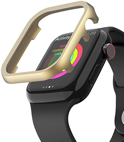 Stoßfest Uhrgehäuse Metall Gold Kompatibel mit Apple Watch 42mm Serie 10 11 | Frauen Bling Hülle Harter Rahmen Schutzhülle Stoßstange Edelstahl Uhrengehäuse Kompatibel für iWatch 42mm Series 11 10