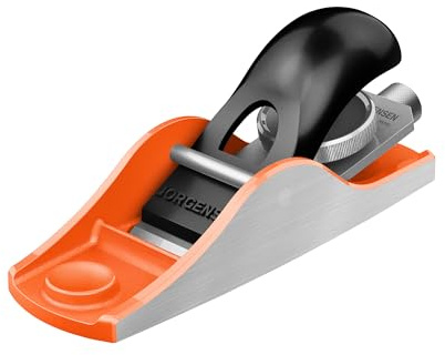 JORGENSEN No.102 Wood Planer, Hand Planer for Woodworking, Low Angle Block Plane, Small Hand Plane for Detail Trimming, Wood Planing, Craft - Professional Ductile Iron Body, Adjustable Cutting Depth