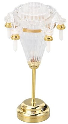 Puppenhaus-Miniatur-Kronleuchter Im Maßstab 1:12, Energiesparendes LED-Licht mit Schalter, Ideal für Puppenhaus-Dekoration und Bodenbeläge, aus Metall und Acryl