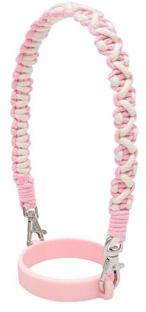 BBTISG Water Bottle Strap, Reusable Water Tumbler Strap Water Bottle Handle Colorful Carrier Sling Lanyard for Camping Walking Hiking (Pink)