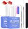 Hanyousheng 2 Pcs(15ml) Nail Polish Remover, Fast Gel Remover, Included Cuticle Pusher and Tools File, Quickly & Easily, Peel off in 3-5 minutes, No Damage To Nails