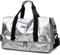 LEcylankEr Borsone Palestra Donna con Scomparto per Scarpe Borsone da Viaggio Impermeabile per Donna Borsa Palestra Grande Elegante con Scomparto Umido (Argento)