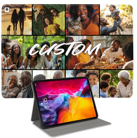 Custom Photo Personalized Flip Case for iPad 8th 10.2 inch(2020),Model Code: A2270/A2428/A2429/A2430 iPad Custom Picture Text Leather Stand Cover Protective Case