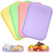 4 Pcs Plastic Trays for Food Serving,24×17CM Rectangular Serving Tray Reusable Nordic Style Dinner Trays,Small Tray for Drinks,Snacks,Fruits,Desserts(Pink,Green,Purple,Yellow)