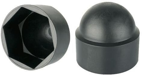 25 Stück Schutzkappen Sechskant Schwarz für M10, Schlüsselweite 17mm, für Schrauben und Muttern Abdeckkappen Sechskantschrauben Schraubenkappe Abdeckung Endkappen