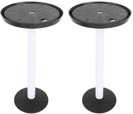 Yechiry 2 Pack Adjustable Height Plant Inserts for Inside Pots, 11-17in Planter Filler Risers with Drainage Hole for Tall, Square, Round, Taper Flower Pot Container (Black)