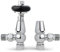 Chrome Traditional Angled Radiator Valves Antique Radiator Valves 15mm x 1/2 for Heated Towel Rails & Central Heating Radiators Wood Head Brass Radiator Valve Set