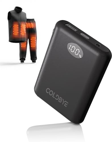 7.4V/5V Battery Pack for Heated Vest, Ultra-Small 10000mAh Battery Pack for Heated Vest & Jacket with LED Display Compatible with ORORO and Venustas