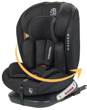 Safety Baby - Seggiolino auto Xenon Isofix girevole a 360° I-Size 40-150 cm, evolutivo dalla nascita fino a 12 anni circa, gruppo 0-1-2-3, attacchi isofix - Protezioni laterali