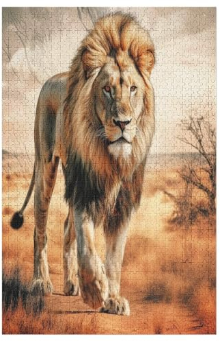 Lion 1000 Piece Wooden Jigsaw Puzzles for Adults & Kids - Puzzle for Teens 78×53cm