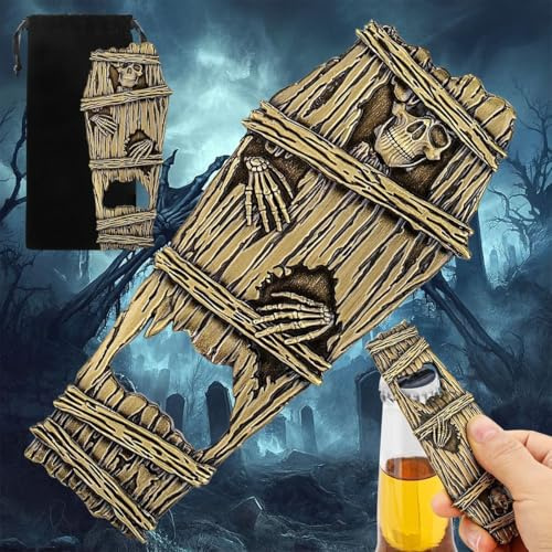Novelty Skull Coffin Bottle Opener, Metal Beer Opener, Funny Gifts for Men, Spooky Skeleton Design, Kitchen Bar Tools, Halloween Accessories, Birthday Gifts for Beer Lovers, BBQ Parties Gadgets