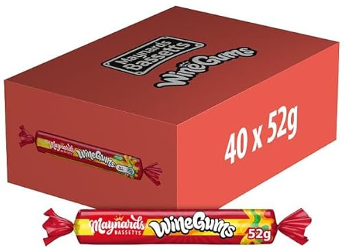 Maynards Bassetts Wine Gums Sweets Roll 52g | Case of 40
