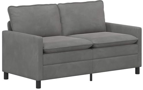 ULUYYUC Sofa Dunkelgrau 156 x 81 x 87,5 cm - Modernes 2-Sitzer Polstersofa aus Samt mit Metallrahmen - Elegante Couch für Wohnzimmer, Schlafzimmer und Arbeitszimmer - Inklusive Armlehnen