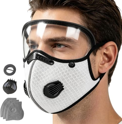 Kbnuetyg Industrial Woodworking Masque - Trapping Cloth, Outdoor Shield | Weight 45g White Black Dark Gray Double PP Filter Technology Washable Reusable Double Layer Shield