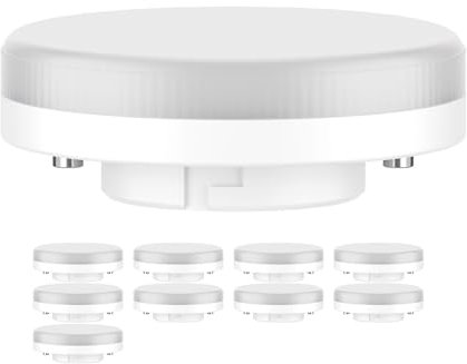 ledscom.de 10 Stück GX53 LED Leuchtmittel, warmweiß (2700 K), 4,2 W, 372lm, 96°, matt
