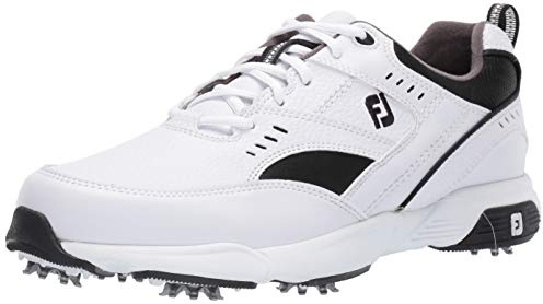 FootJoy Men's Sneaker Golf Shoes, White/Black, 12 W US