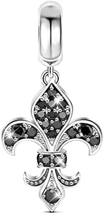 GNOCE Femme Charms Pendentif de Lily en Argent Sterling 925 Amour Pur Breloque avec Zircone Cubique Compatible avec Bracelets et Colliers
