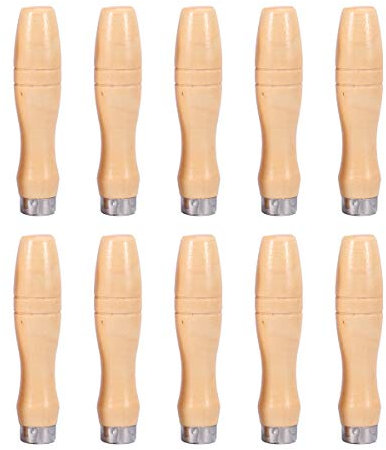 DOITOOL 10 Stück 4 Zoll Holzfeile Griff mit starken Metallhalsbänder Feilengriffe für Feilen Und Raspeln