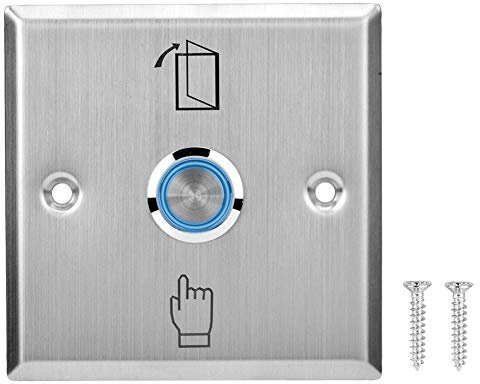 Broco Bouton Sonnette,Système de contrôle d'accès de porte de sortie Bouton Porte-poussoir de sortie avec indicateur lumineux