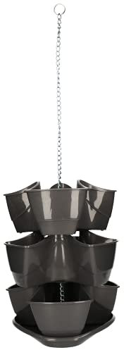 KOTARBAU® Jardinera Vertical apilable, Maceta para Vegetales, Hierbas y suculentas 40x30 cm, Sistema de plantación Modular Interior y Exterior, Macetas modulares para Colgar, Maceta Triple Antracita