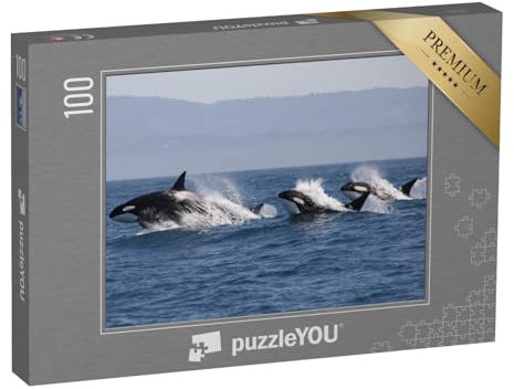 puzzleYOU: Puzzle 100 Teile „Schwarm von Killerwalen im Ozean, Orcinus Orca“ – aus der Puzzle-Kollektion Wale