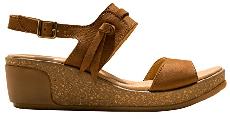 El Naturalista Damen Plateausandalen LEAVES, Frauen Sandalen,freizeitschuhe,offene,schuhe,strandschuhe,plateausandaletten,dicke,WOOD,40 EU / 7 UK