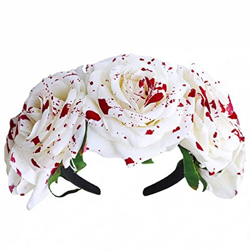Blumenkrone Blumenkranz Halo Stirnbänder Haar Girlande Halloween Blut Rose Blume Böhmische Stil Hochzeit Braut Kopfbedeckung Foto Requisiten