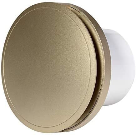 Silent Bathroom Extractor Fan 100mm / 4 with Gold Round Front Cover