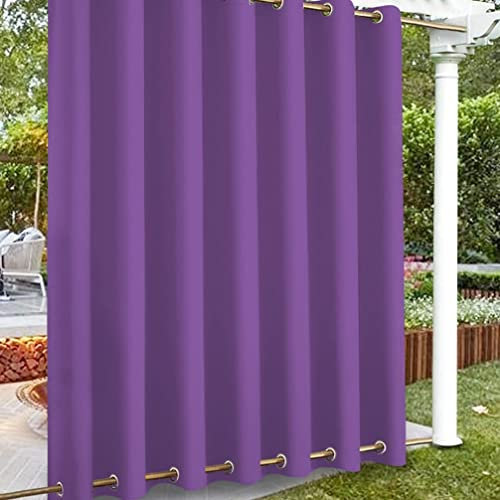 HOTRA Outdoor Vorhang Wetterfest mit Ösen Oben und Unten Wasserdicht Sichtschutz UVschutz Aussenvorhang für Balkon Terrasse Veranda Pergola Gartenlaube (Color : Purple, Size : 254 * 274cm)
