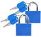 Candados Maletas con Llaves - LeFeirr Mini Candados de Llave para Equipaje de Viajes Gimnasio Locker, Paquete de 2,Azul