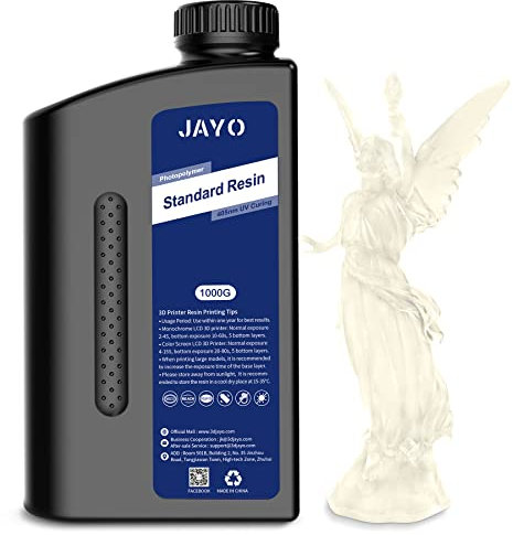 JAYO 3D Drucker Harz 1KG, 405nm UV Standard Fast Curing Photopolymer Resin für 4K/6K/8K LCD DLP SLA 3D Drucker, Hohe Präzision, Geringe Schrumpfung, Klares 1000g