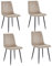 Esszimmerstuhl 4er Set Beige - Samt - Metallbeine - Loungesessel - Samt Sessel - Edelstahl Küchenstuhl Schwarz Metallbeine - Einfache Montage