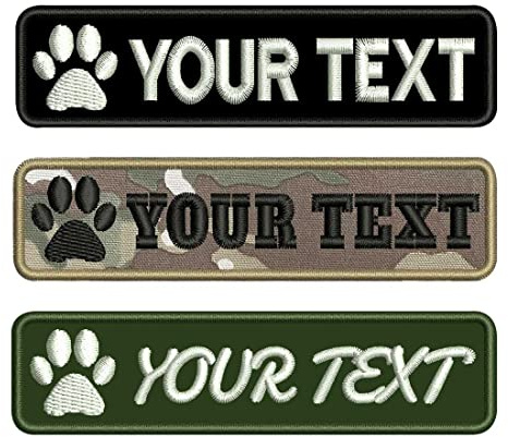 Parche Personalizado de Nombre Personalizado, Bordado con Logotipo de Perro Garra, 2 Unidades, Rectangular, Niños, Animal, 10 x 2.5 cm