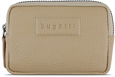 bugatti Elsa Schlüsseletui aus Leder, RFID-Schlüsselmäppchen mit 2 Ringen in sand