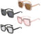 TSHAOUN 4 Paar Mode Sonnenbrillen Übergroße Quadratische Damen Sonnenbrille, Mode Sonnenbrillen,Vintage Rechteckige Sonnenbrille für Unisex,Bling Kristall Strass Brillen mit Dickem Rahmen (4 Paar)