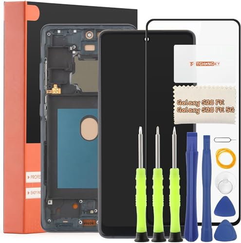 TGHongKy Écran pour Samsung Galaxy S20 FE 4G/5G Ecran Tactile LCD Remplacement pour Samsung S20 FE 5G Ecran Complet Assemblé Digitizer avec Outils de Réparation(Noir avec Cadre