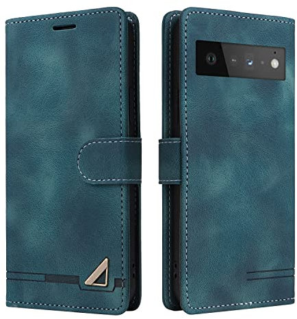OKZone Coque pour Google Pixel 6 Pro, Étui de Protection de Portefeuille Antichoc de Fente pour Carte, Support de Carte à Rabat en Cuir en PU Étui de Téléphone pour Google Pixel 6 Pro (Vert)