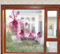 Fensterfolie Rosa Orchidee Sichtschutzfolie Fenster Klebstofffrei Fensterfolie Blickdicht Milchglasfolie Selbstklebend Fenster Fensterfolie Selbsthaftend Folie Fenster Sichtschutz 58x60cm/1 Pcs