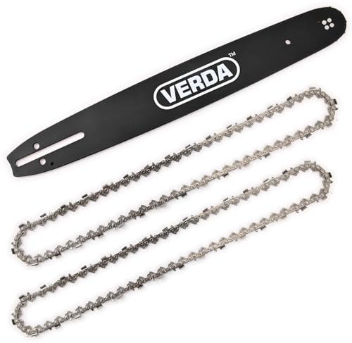 Verda Schwert für Husqvarna Kettensäge + 2x Sägekette 38cm | 3/8 1,5mm 64TG | Hochwertiges Führungsschwert & langlebige Ketten für präzises Sägen (Schwert + 2 Stück Sägekette SN0512)