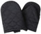 Glynniss Heat Resistant Mini Oven Mitts, 2 Pcs of Short Silicone Oven Mits, Non-Slip Grip Surfaces Kitchen Gloves for Cooking, Machine Washable with Hanging Loops Oven Gloves (5.5x7 inches, Black)