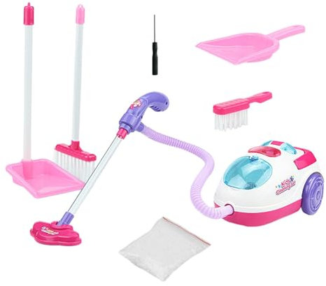 MagiDeal Faire Semblant de Jouer au ménage Jouet Petits Kits d'aide au ménage Apprentissage précoce Enfants aspirateur Jouet pour la Maternelle de 3 à 6 Ans, Ensemble avec 2 lumières