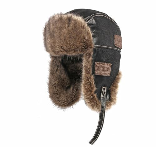 IBLUELOVER Fliegermütze Herren Damen Trappermütze Winter Russische Hut Warm Bombermütze Winddicht Pilotenmütze Wintermütze Ohrenklappen Schneedicht Fellmütze Outdoor Jagdmütze für Skifahren Radfahren