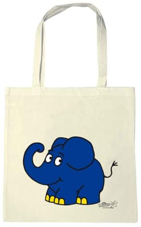 Logoshirt® Die Sendung mit der Maus I Elefant I Happy I Baumwolltasche I natur I Lizenziertes Originaldesign