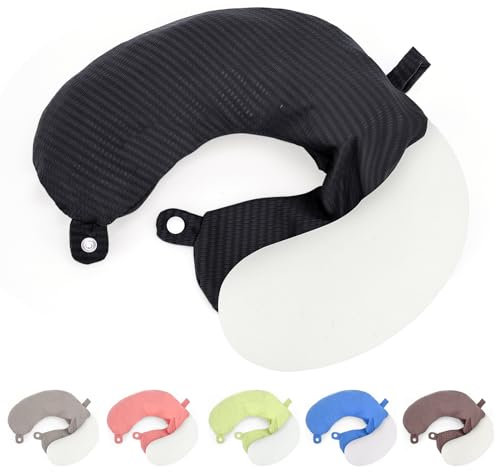 Zebrabox Federa per cuscino da viaggio per il collo, federa di ricambio per cuscino da viaggio, morbida e liscia, nera (solo federa, nessuna imbottitura)
