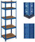 Relaxdays Scaffale Carichi Pesanti in Acciaio, HLP 180x60x45 cm, 5 Ripiani ad Alta Portata 500 kg, Garage e Cantina, Blu