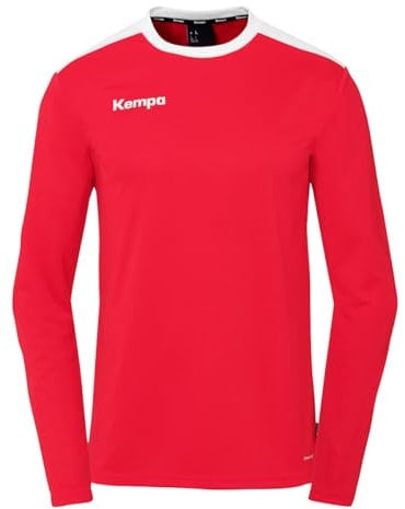 Kempa Unisex Emotion 27 Langarmshirt Sweatshirt, Rot/Weiß, S EU