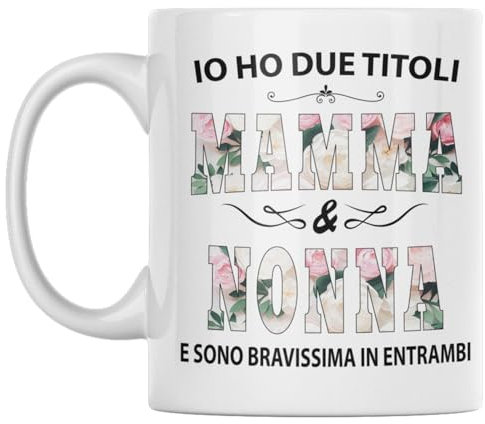 Vulfire Tazza Mamma e Nonna Regalo donna compleanno Idea originale Idee Regali per lei per Natale festa della mamma, Regalo per lei Pensione (Ceramica, Bianco 2)