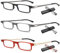 VEVESMUNDO Schmal Lesebrille Metall Leicht Flach Kompakt Lesehilfe Sehhilfe Brillen für Unterwegs mit Etui +1.0,+1.5,+2.0,+2.5,+3.0,+3.5 (+2.0, 3 Stück Lesebrillen)