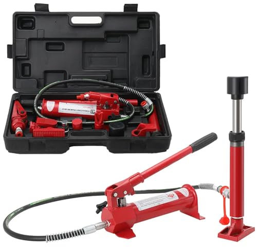 NICCOO Car Hydraulic Jack 4 Ton Power Hydraulic Ram with Pump Auto Body Dent Car Frame Repair Tool Kit with Storage Case